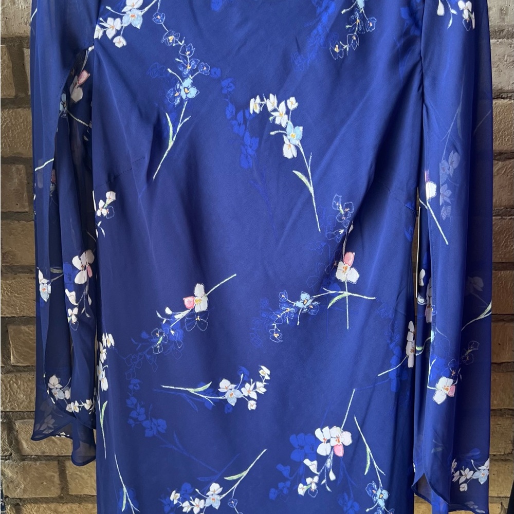 Chaps Blue Multi Floral Dress